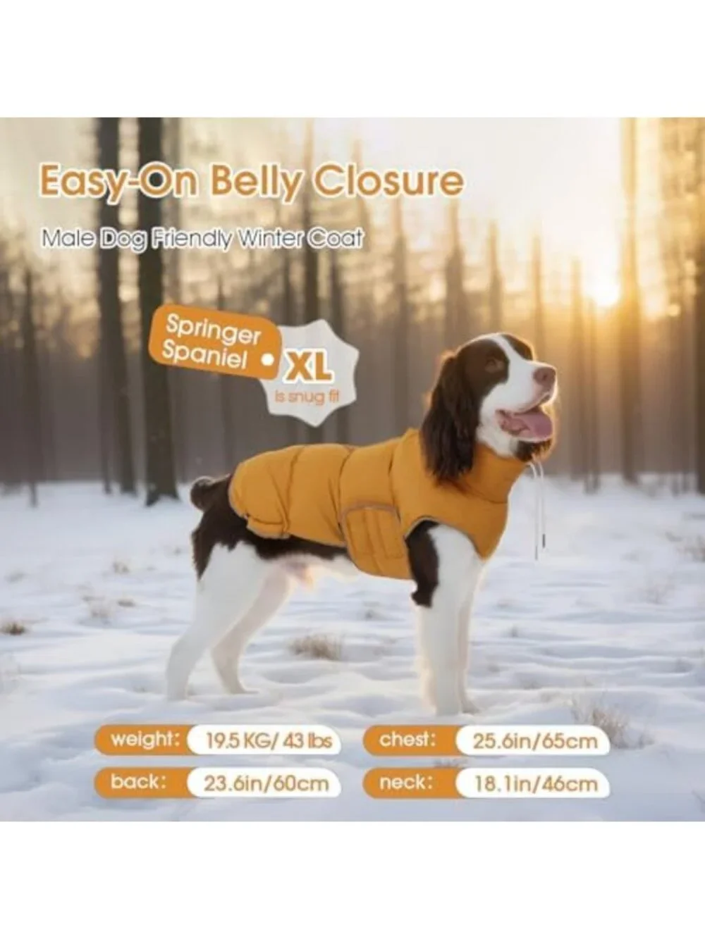 Cozy Dog Puffer Jacket for Large Breeds | Warm Winter Cold Weather Coat